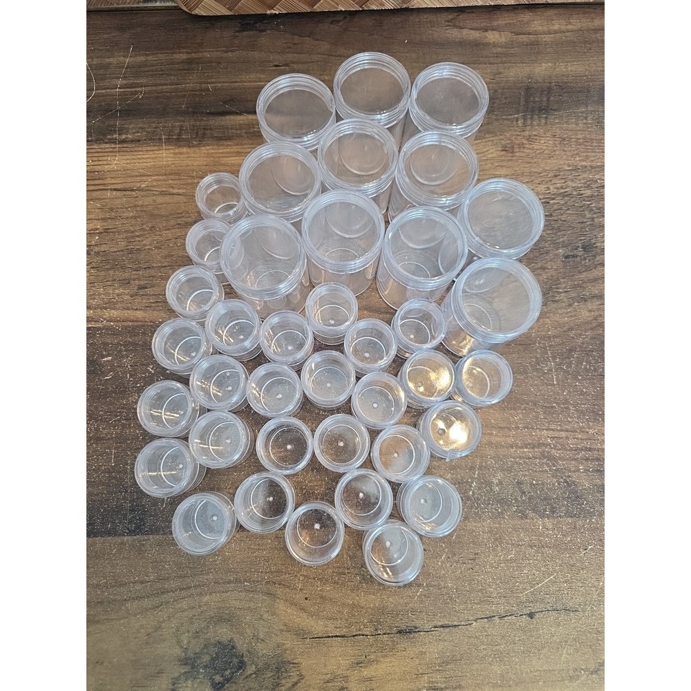 Round Clear Plastic Storage Containers With Screw-On Lid 39 Pieces 2 Sizes